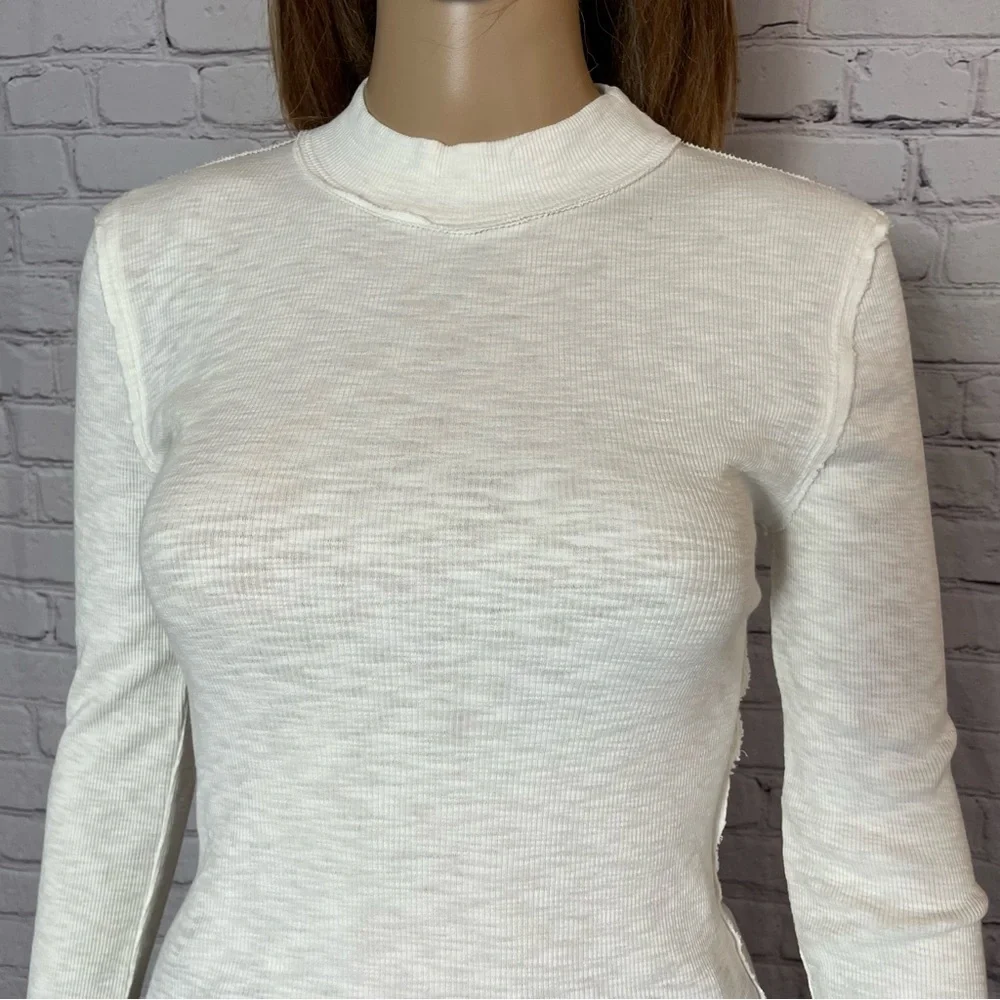 New Free People Ivory Cotton Distant Sun Tee Size XS
